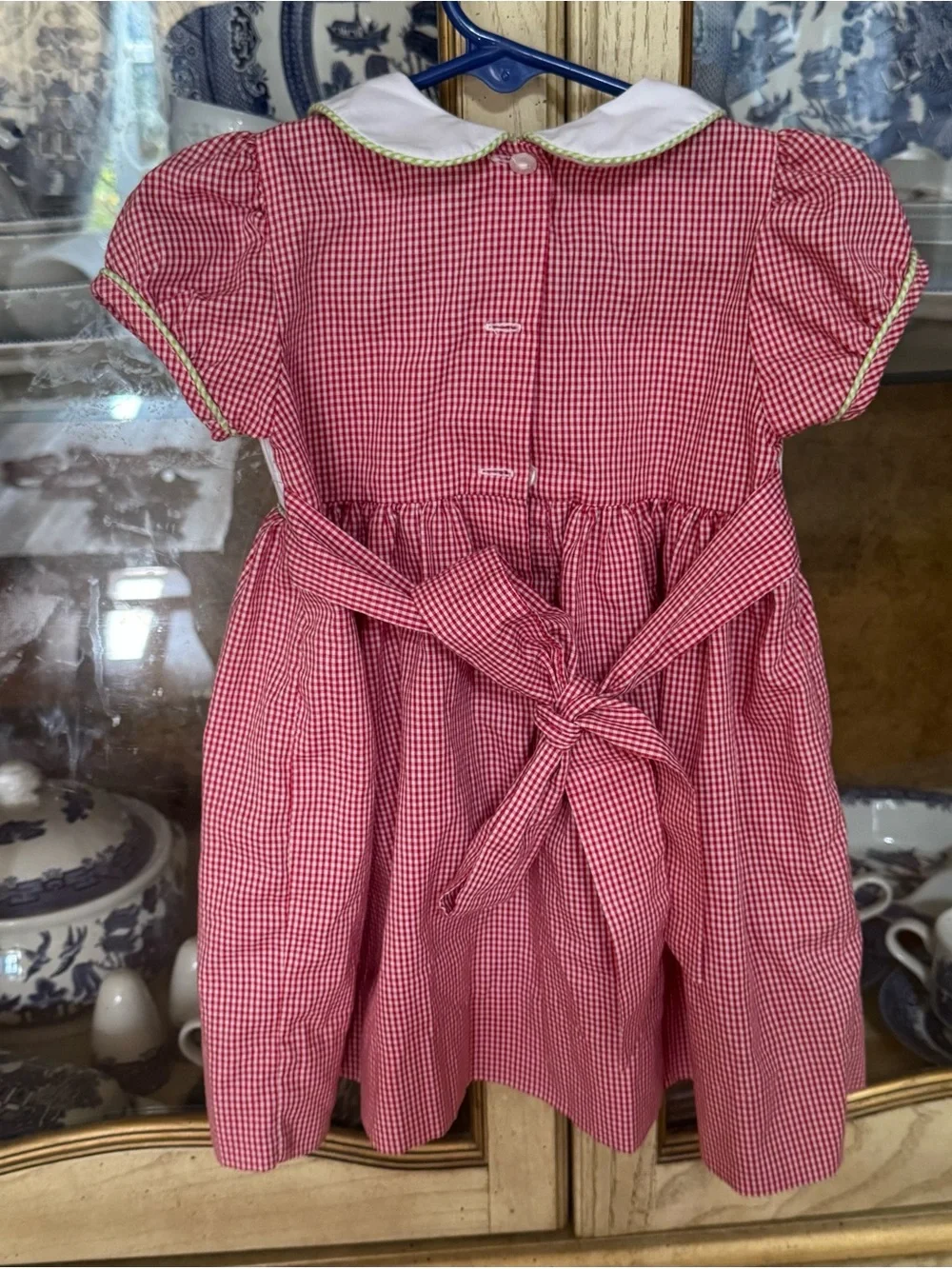 Lulu Bebe smocked New Orleans street car dress 9m baby girl boutique red gingham